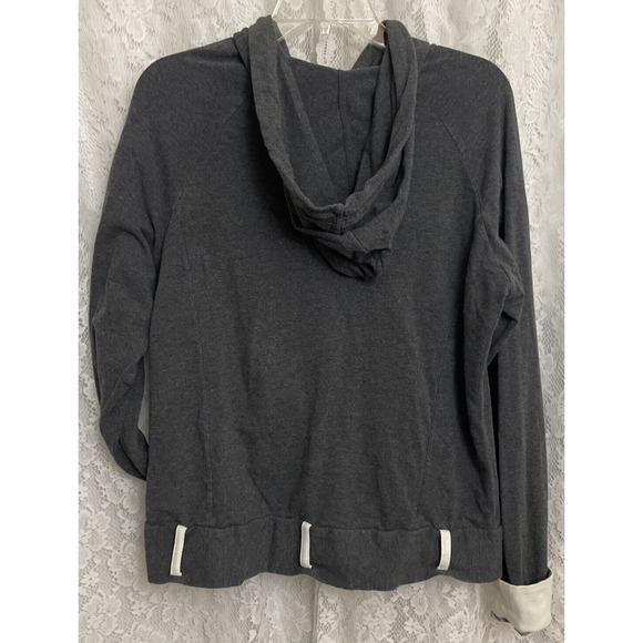 FUDA Women's Sport Hoody Active Wear Grey Yoga Sweeter Zip up Size M - Picture 4 of 9